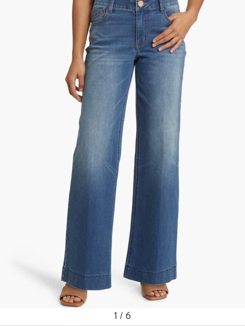 Wit & Wisdom High-Rise Wide Leg Jeans in Medium Blue Wash